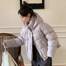 韩系羽绒服女2025新款连帽加厚90白鸭绒面包服宽松韩国东大门外套