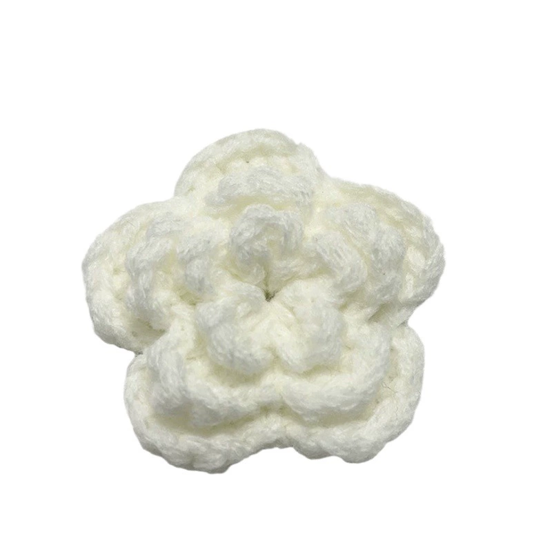 Вязаный вручную трехслойный ручной вязаный крючком шерстяной цветок кашемир акриловый материал аксессуары для одежды аксессуары ювелирные изделия