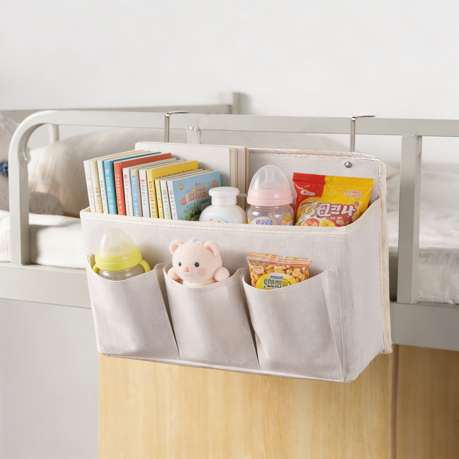 Bedside storage hanging bag dormitory artifact multi-layer storage bag wall hanging fabric organizer bag for student dormitory