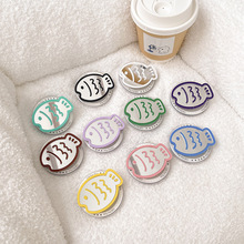 线条鲷鱼烧镜子贴磁吸手机气囊支架韩国ins简约小众桌面懒人支架