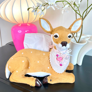 Sika deer tissue box simulation deer cute animal creative niche tissue box bedroom decoration coffee table living room decoration