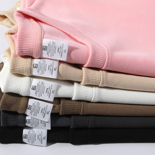 Autumn and winter new 320g shoulder cotton crew neck sweater men's and women's solid color Joker casual loose jacket wholesale
