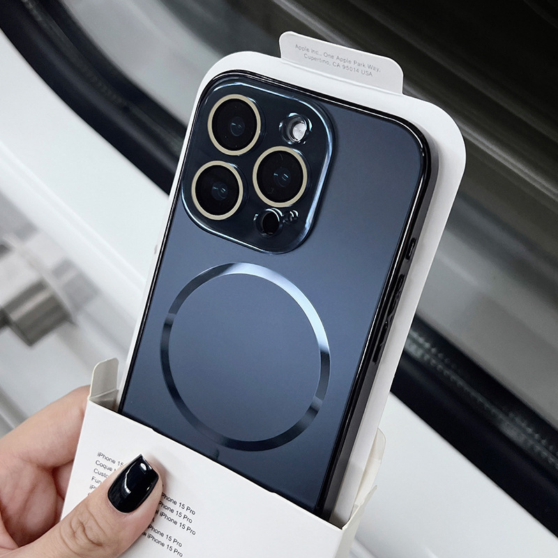 iPhone17promax用ケース、AGナノマット仕上げ、細い円形磁気吸着、電気メッキ、Apple16保護ケース15対応|undefined