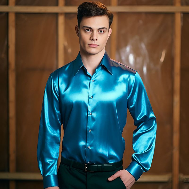 Men's Solid Color Blouse Men's Clothing display picture 4