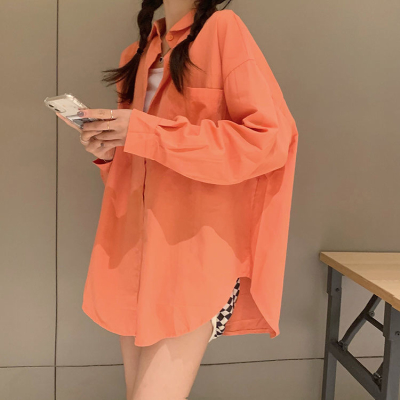 2025春季新款衬衫女学生韩版宽松潮长袖百搭外套设计感衬衣上衣女|undefined