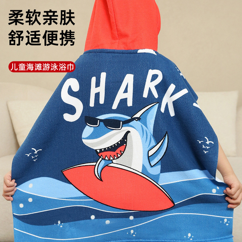 Cross-Border Trade Polyester Quick-Drying Poncho Beach Towel Cape Children's Printed Vacation Travel Beach Swimming Bath Towel Cross-Border Trade Polyester Quick-Drying Poncho Beach Towel Cape Children's Printed Vacation Travel Beach Swimming Bath Towel