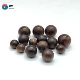 榉木黑胡桃木圆球把手拉手实心木球无孔开孔圆木球木珠把手木配件