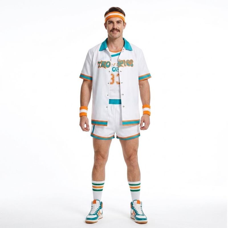 Tropical Style Cosplay Basketball Sportswear 70S Retro Vintage Sports Suit Hip-Hop Street Dance Performance Outfit Tropical Style Cosplay Basketball Sportswear 70S Retro Vintage Sports Suit Hip-Hop Street Dance Performance Outfit