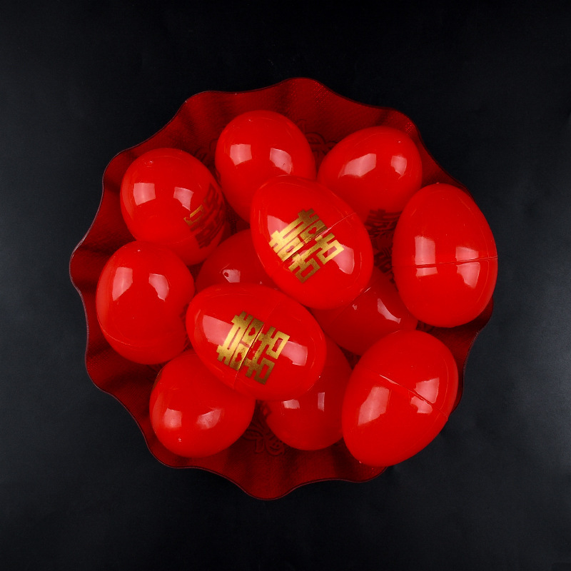 Casas de huevo rojo de boda doble caja de dulces de cumpleaños de bebé luna llena cascas de huevo rojo cascas de huevo