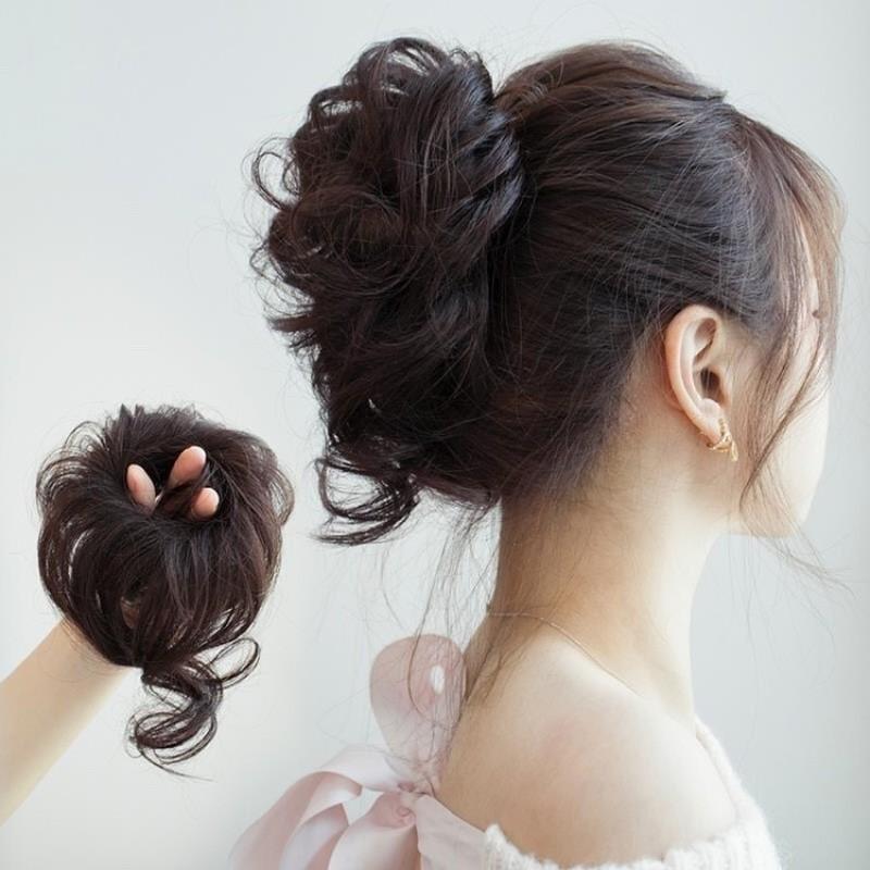 לחמניית שיער בסגנון קוני Elegant Natural Fluffy Lazy עם שפם ארוך וזקן דרקון