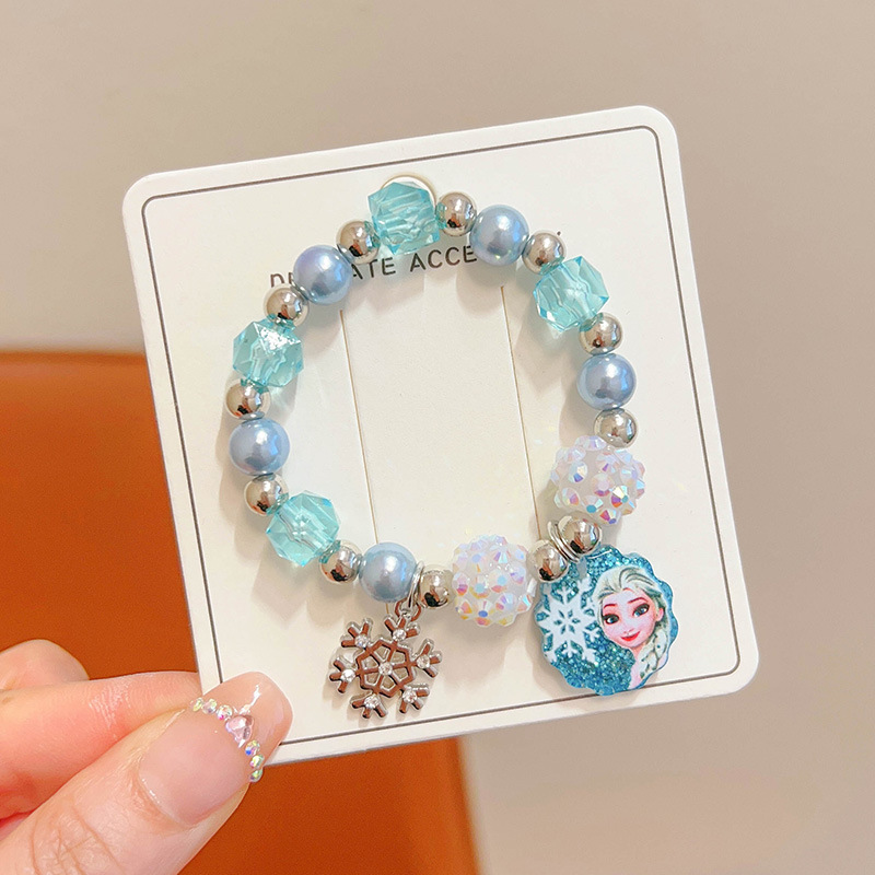 Linda niña nueva pulsera de princesa de dibujos animados niños Anna Aisha colgante pulsera cadena de joyería para niñas de nicho