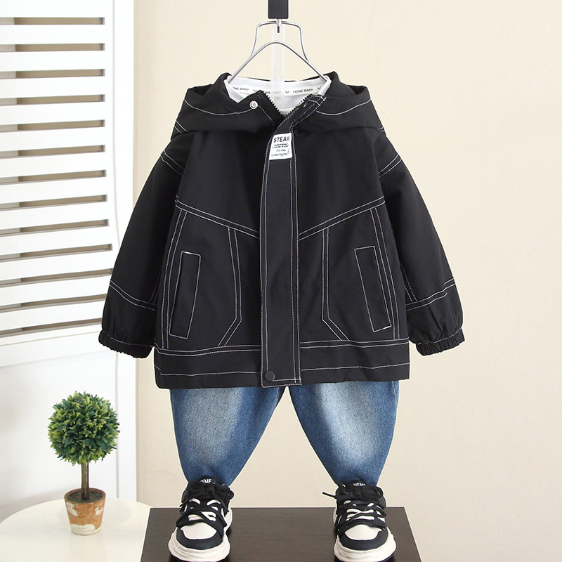 6066 Chaqueta de chaquetas para niños Primavera y otoño 2024 Nuevo estilo Ropa para niños Chaquetas de estilo occidental Tesoro para hombres Otoño Casual