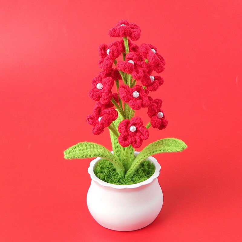 完成したウールひまわり鉢植えスズラン造花チューリップデスクトップ装飾品バレンタインデー教師クラスメートギフト|undefined