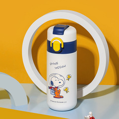 Official Snoopy Snoopy double drink cup pop-up lid thermos cup 316 stainless steel thermos cup ins straw cup