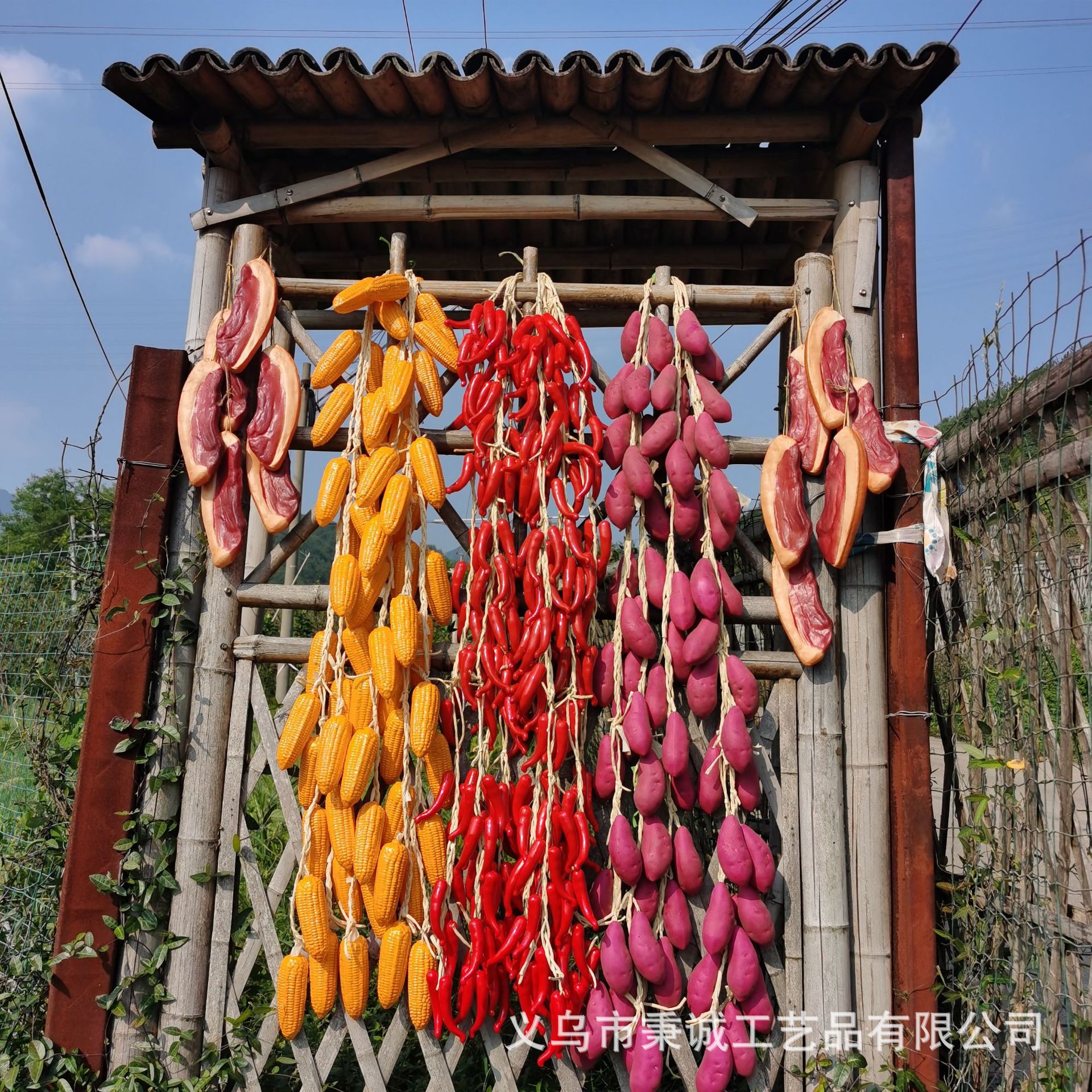 定制一米加长款农家乐装饰仿真蔬菜水果玉米辣椒丰收节场景布置