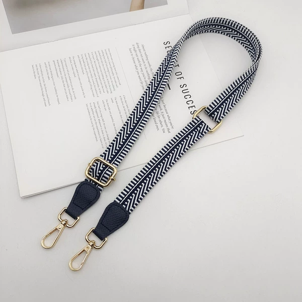 [T Style] White Blue + Navy Blue Leather Gold Hook