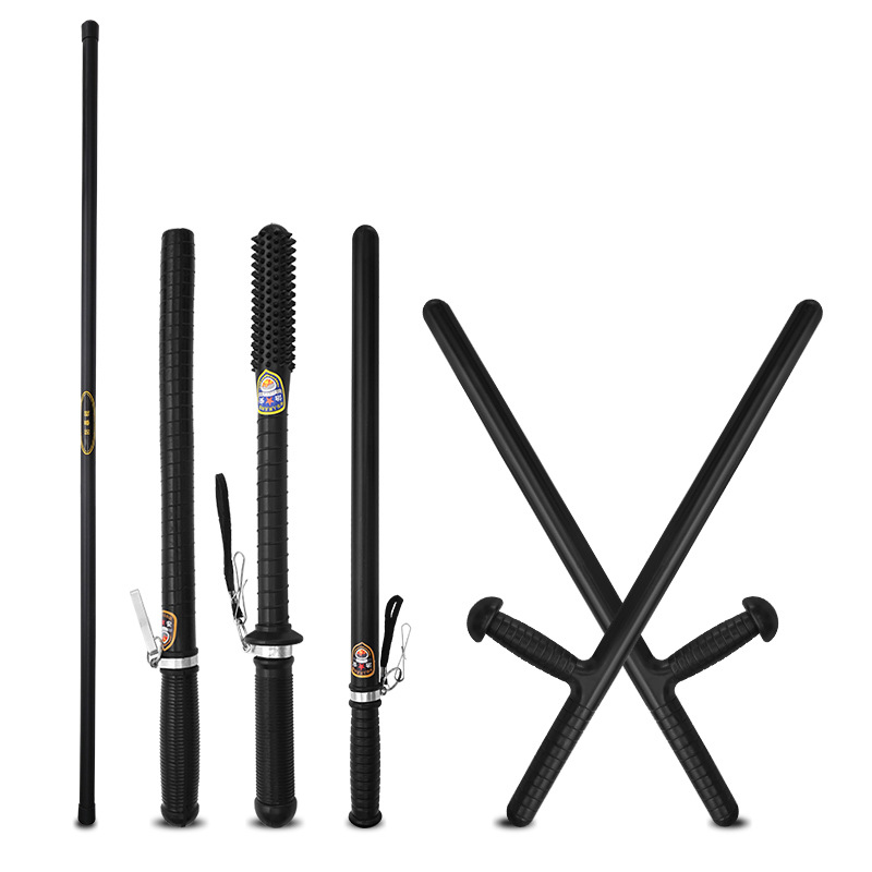 防爆棍保安橡胶棒实心长棍车载齐眉武术棍安保狼牙纹路安防防护