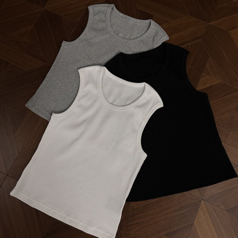White and Black Ribbed Tank Top for Men, Summer Slim Fit Muscle-Enhancing Sleeveless T-Shirt, American-Style Gym Workout Base Shirt White and Black Ribbed Tank Top for Men, Summer Slim Fit Muscle-Enhancing Sleeveless T-Shirt, American-Style Gym Workout Base Shirt