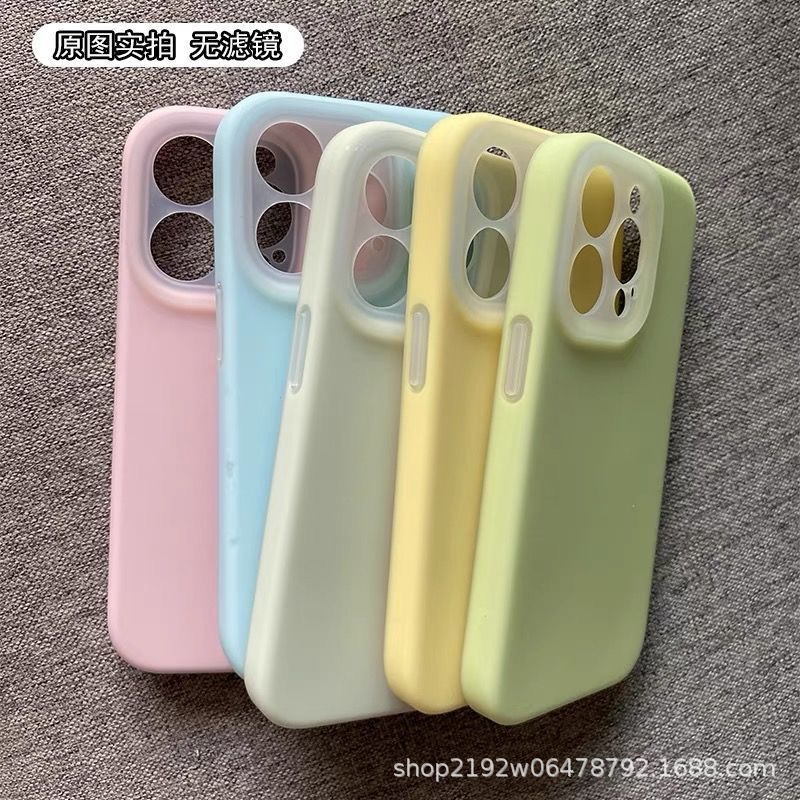 Precision Hole Jelly Suitable for Apple 11/12 Liquid Silicone 13/14 Candy 15/16 Promax Simple Mobile Phone Case
