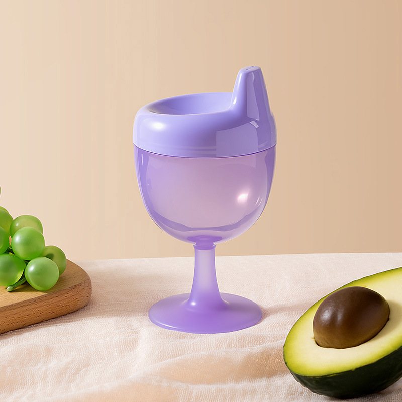 Taza de pies altos para niños Taza de aprendizaje de bebidas casera a prueba de caídas Taza de agua para bebés Taza de leche de jugo de fruta Taza de vino de boca de pato con taza de bebida directa