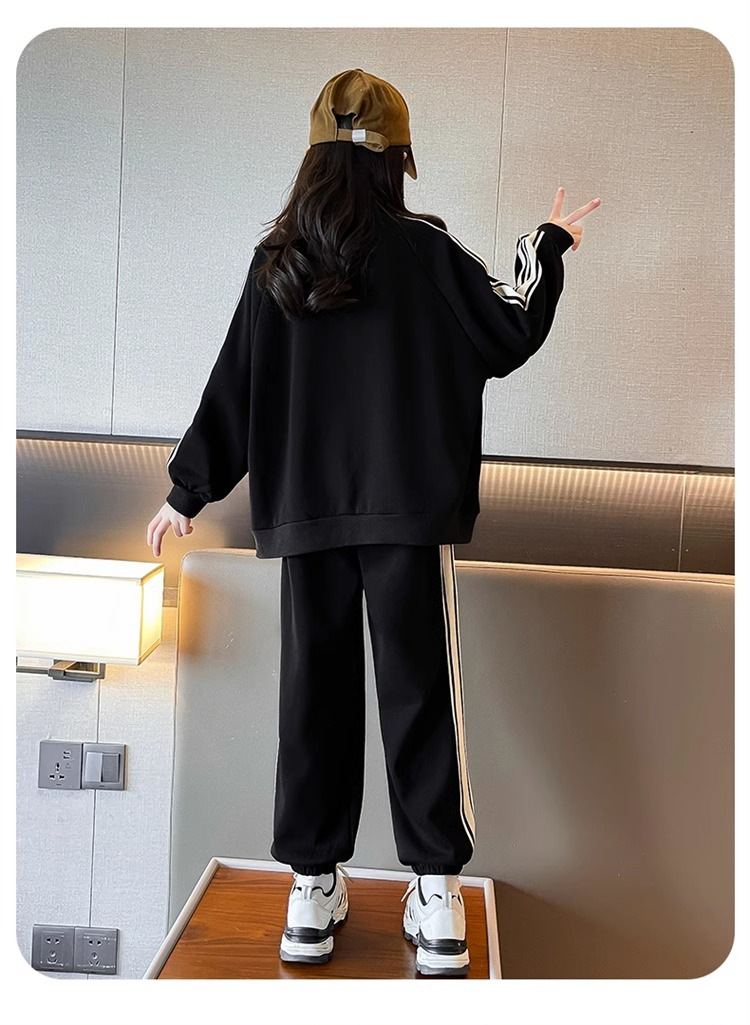 Mädchen Set 2023 Neue Netzwerk Rot Modische Chinesische Große Junge Frühling und Herbst Mode Casual Sport Zwei Stück_voghion.com