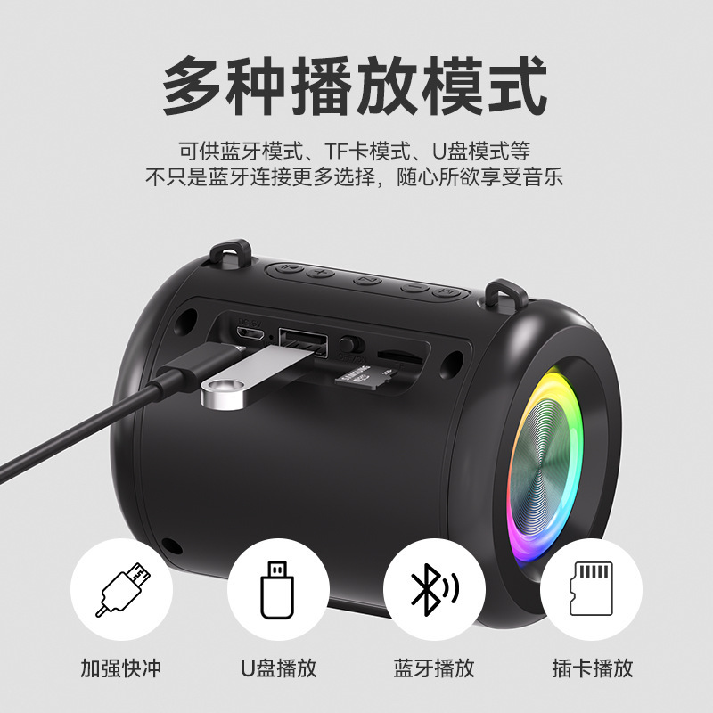 ai インテリジェント音声 Bluetooth スピーカー サブウーファー 便利な大音量家庭用屋外便利なワイヤレス小型スピーカー|undefined