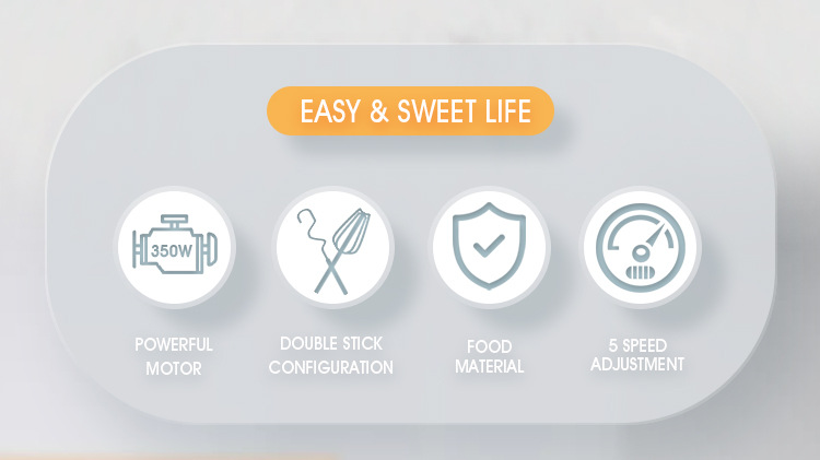 JAMAKY Home Frusta elettrica portatile Frusta ad alta potenza regolabile a 5 velocità e miscelatore per crema di farina_voghion.com