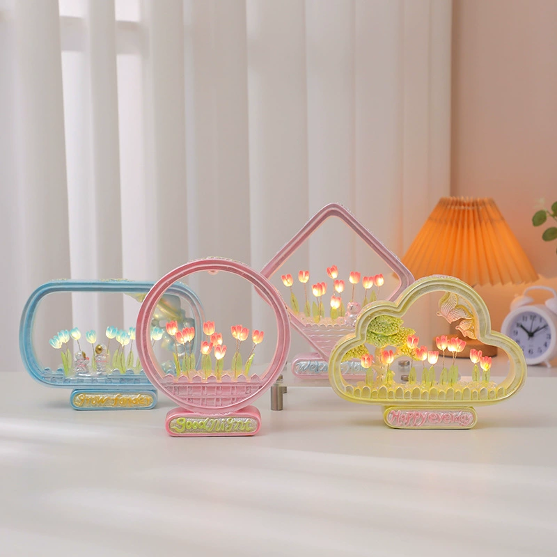 Набор для самостоятельного изготовления ночника в виде тюльпанов, атмосферная лампа, светящиеся украшения, креативный подарок на день рождения для девушек.