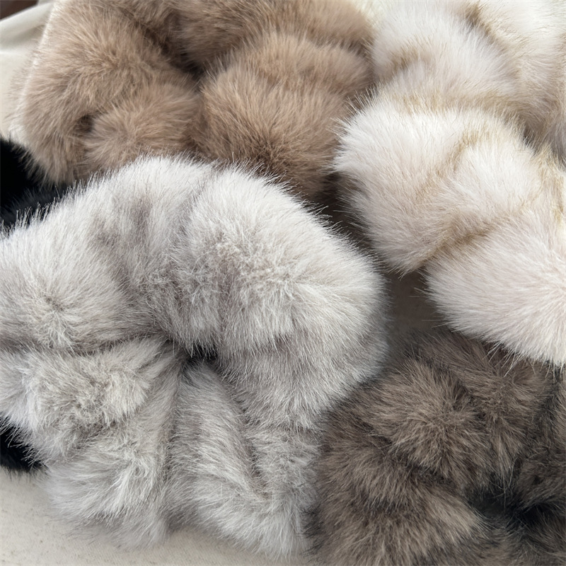 Dolce e morbido peluche di alta qualità con intestino crasso, testa a forma di palla, semplice copricapo da donna, elastico, resistente, accessori per capelli_voghion.com