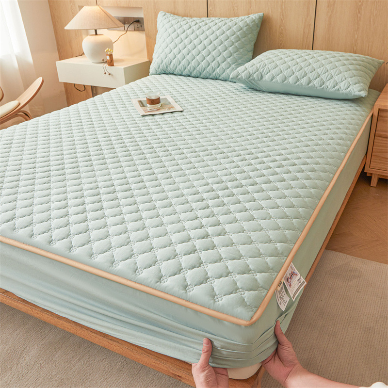 2025 nuevo estilo algodón puro 13372 sábana acolchada funda protectora de colchón Simmons cómoda funda de cama antideslizante