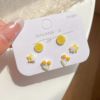 Summer ceramics, earrings, set, fresh cute fruit sophisticated universal silver needle, flowered, wholesale