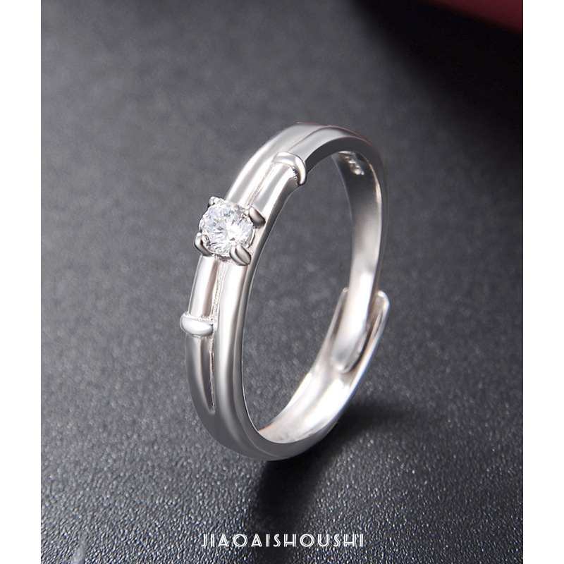 Anillo de pareja de plata esterlina 925 un par de anillos de dedo masculino y femenino, anillo de dedo índice, joyas de moda coreana