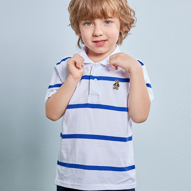 Polo Kids Genuine Polo Shirt Summer Children's Clothing Medium and Large Children's Lapel Stripesd Short-Sleeved Polo Shirt Boys and Girls T-Shirt Polo Kids Genuine Polo Shirt Summer Children's Clothing Medium and Large Children's Lapel Stripesd Short-Sleeved Polo Shirt Boys and Girls T-Shirt