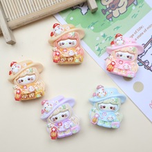 卡通diy树脂配件帽子小猫奶油胶手工发夹手机壳水杯吊坠饰品配饰
