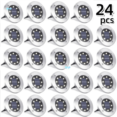 24pcs Solar Ground Lights Outdoor 8led Pathway Lights跨境