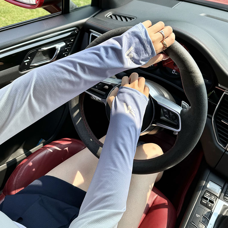 Funda de manga de hielo suelta y transpirable color degradado de verano para conducir Funda de manga de seda de hielo delgada para hombres y mujeres mangas de protección UV para brazos