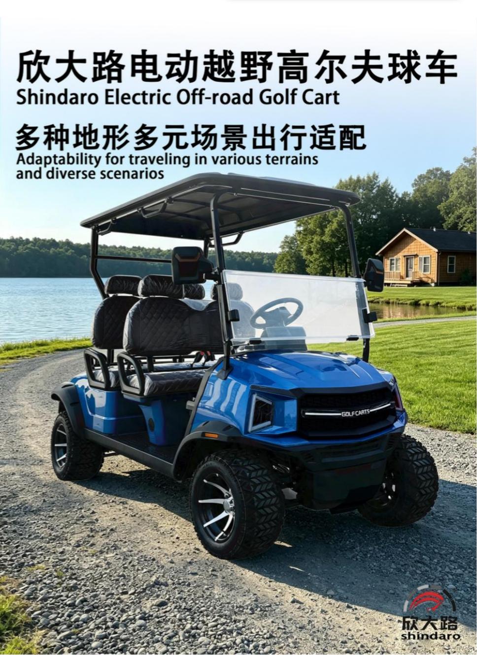 New golf cart with 5-year cross-border warranty, dual-arm front suspension, split rear axle, exclusively supplied for foreign trade