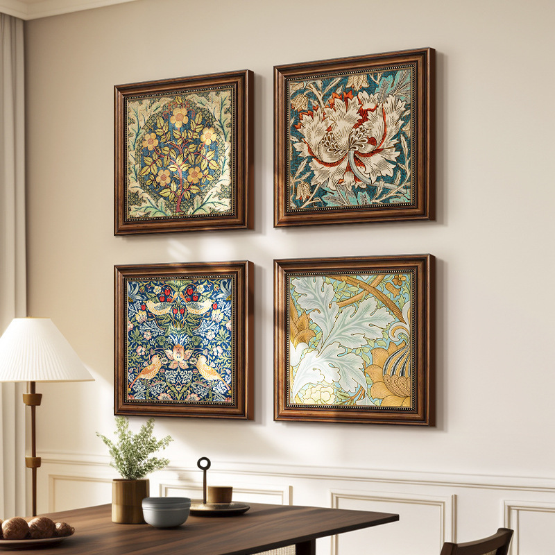 American Restaurant Decorative Painting Dining Room Hanging Painting Vintage Abstract Art Painting European Style Bedroom Bedside Background Wall Painting