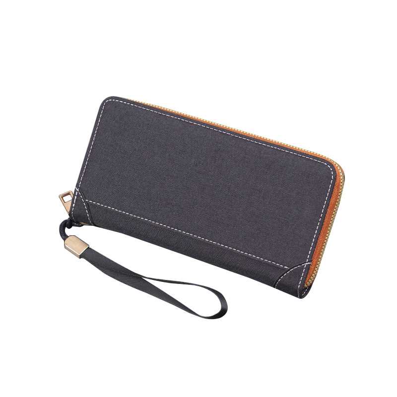 Bolso de mano de hombre, bolso de lona de hombre, bolso de mano de hombre, bolso de mano de hombre, bolso de mano largo con cremallera, bolso de teléfono móvil de hombre