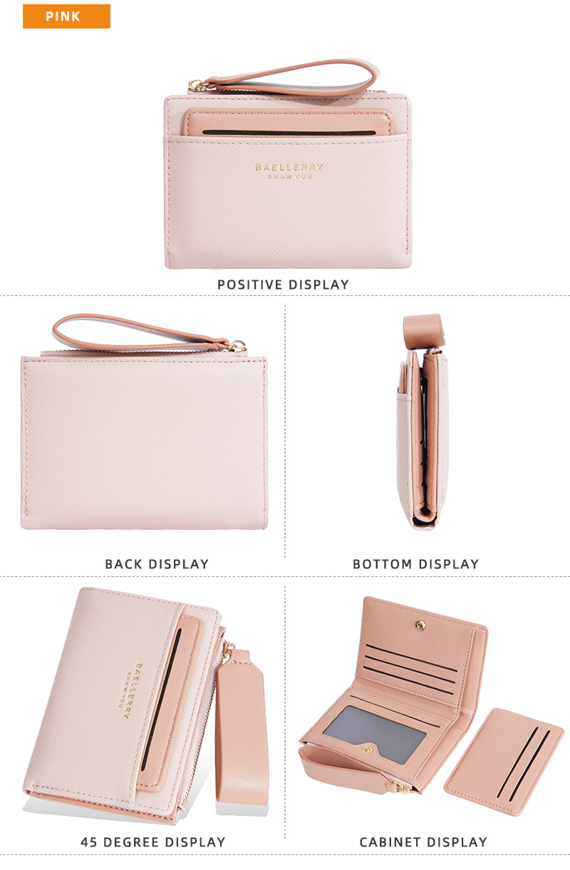 New Women's Short Wallet With Contrasting Colors Double Fold Zipper Zero Wallet Fashionable And Fresh Card Bag_voghion.com