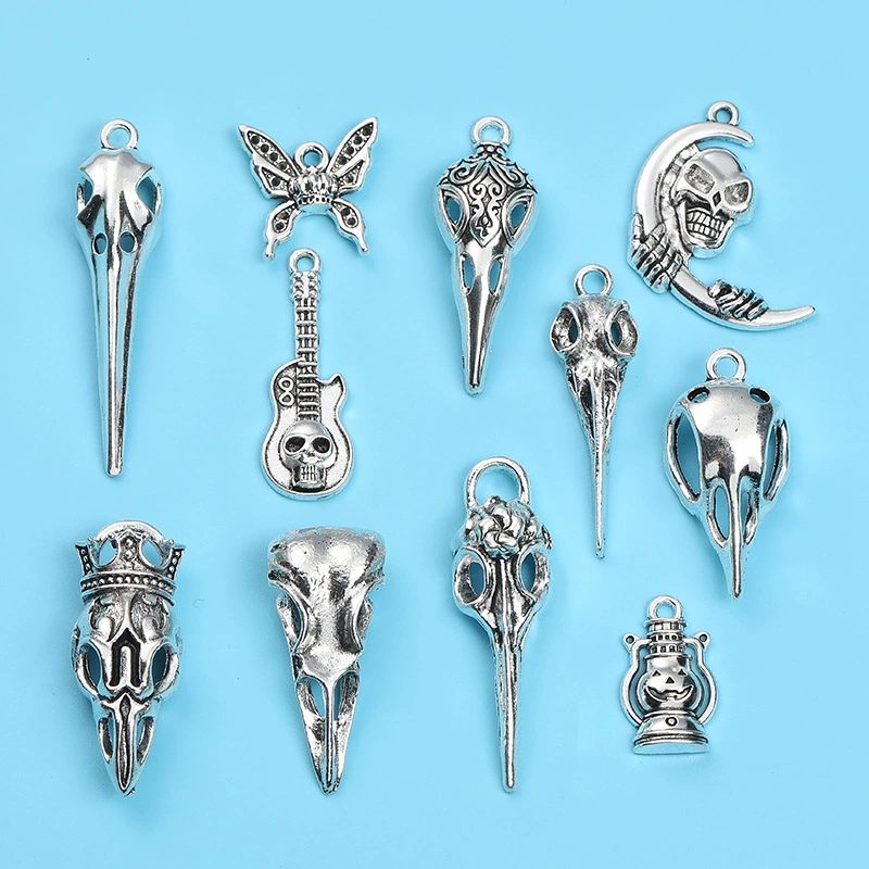 DIY ретро ювелирные аксессуары из цинкового сплава Хэллоуин череп гитара кулон прямая продажа с фабрики A800548