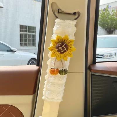 Seat belt shoulder pad – Belt Anti-Neck-Strangling - 1-puff-shoulder-protector-sunflower