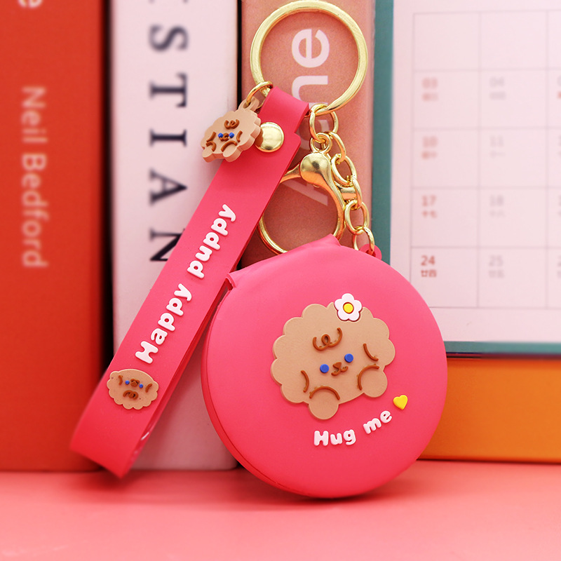 Nuevo espejo redondo pequeño portátil de dibujos animados lindo corazón de niña espejo de maquillaje plegable dormitorio vestidor espejo venta directa de fábrica