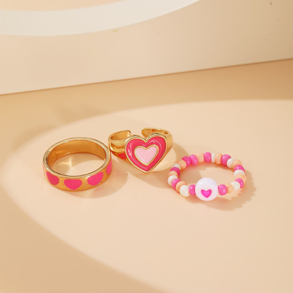 New Creative Simple Resin Alloy Women's Tail Ring Ring Color Ring Set display picture 5