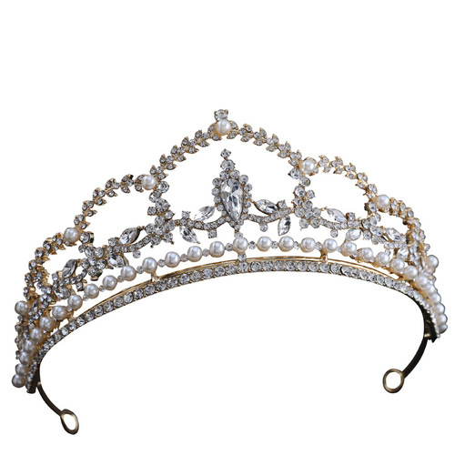 Bridal Crown Korean Pearl Hair Accessories Luxurious Headband Baroque Princess Crown Wedding Dress Wedding Headwear
