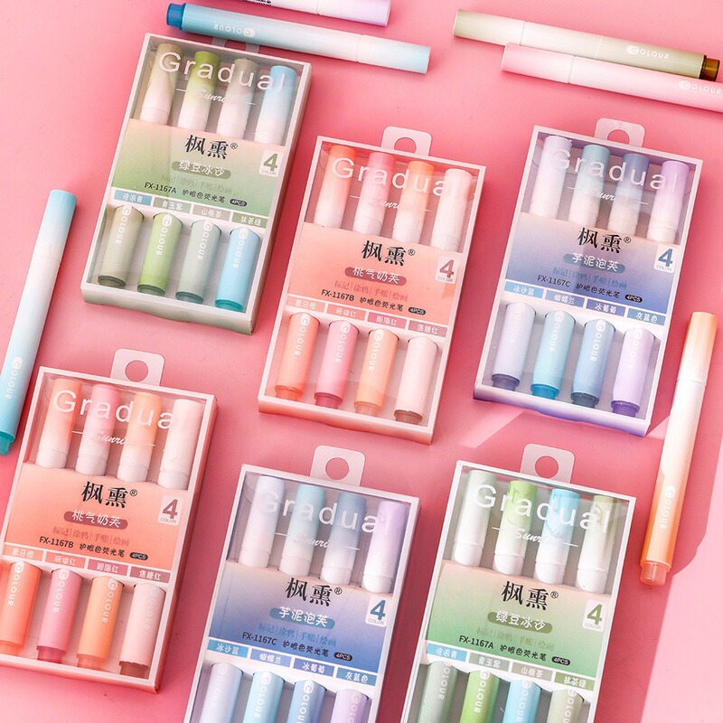 Ins Eye Protection Color Highlighter Students Learn to Draw Key Marking Pen High Color Value Hand Account Graffiti Color Pen suit