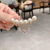 Brooch from pearl with tassels lapel pin, high-end pin, elegant suit, universal cardigan, clothing, accessory