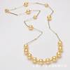 Genuine fashionable long small design necklace from pearl, sweater, simple and elegant design