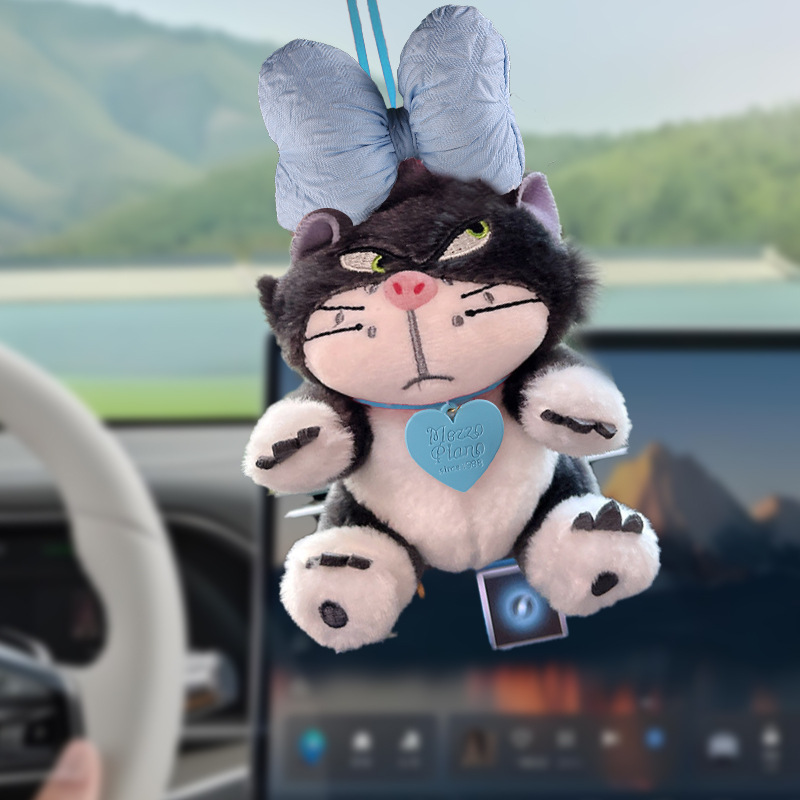 Lucifer gato colgante de coche colgante de coche espejo retrovisor creativo decoración muñeca muñeca decoración de coche adorno