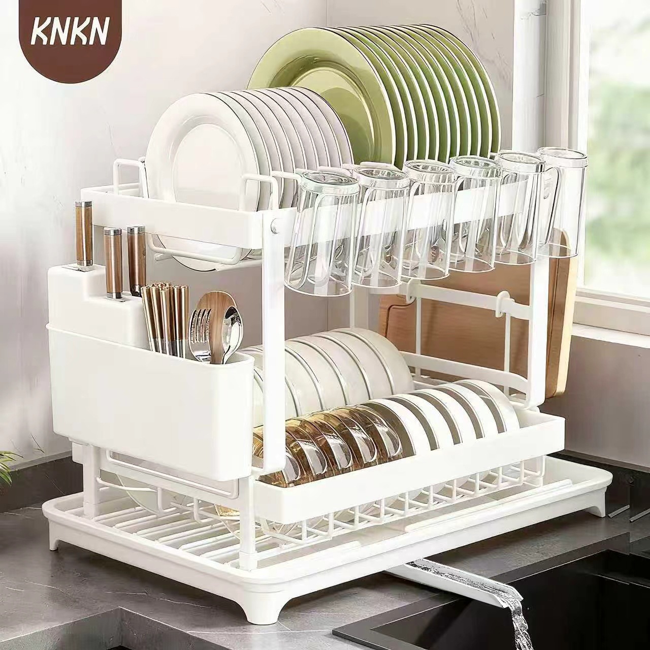 Nuevo tipo transfronterizo de platos de cocina, estante de almacenamiento de drenaje, estante de almacenamiento de platos, estante de palillos y estante de almacenamiento de tazas